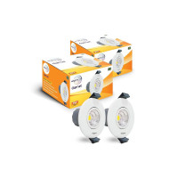 wipro Garnet 3W Round LED Mini Spotlight |COB Spotlight for Ceiling|Red Color | Adjustable Design | Recessed Tiltable Downlighter for False Ceiling | Cutout - 58mm |Pack of 4