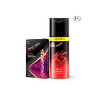 KamaSutra Spark Deodorant Mega Pack 220 ml and Orgasmax+ Condoms 10 Count
