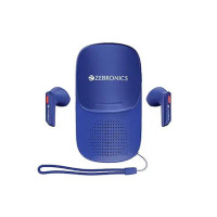 ZEBRONICS Sound Bomb X1 3-in-1 Wireless Bluetooth v5.0 In Ear Earbuds + Speaker Combo with 30 Hour Backup, Built-in LED Torch, Call Function, Voice Asst, Type C and Splash Proof Portable Design (Blue)