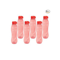 Milton Grammy Pet Water Bottle Set of 6, 1 Litre Each, Red | BPA Free | Food Grade | Recyclable | Resuable | Sports | Gym | Home | Kitchen | Travel Bottle | Hiking | Treking | Reusable