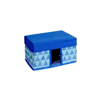 Amazon Brand - Solimo Printed Fabric Rectangular Storage Box, Small, Set of 1, Medical Blue