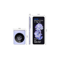 TECNO Phantom V Flip 5G (Mystic Dawn 16Gb Ram, 256Gb Storage) | 45 Watts Fast Charging | 32 Mp Selfie, 64 Rear Camera| 6.9" Flexible, 1.32" Secondrary Amoled, Lavender (Apply 11000 Off coupon + 2500 Off on HDFC CC EMI)