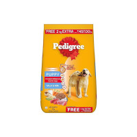 Pedigree Puppy Dry Dog Food, Meat & Milk Flavour, 20 + 2 Kg Free, Complete and Balanced Nutrition for All Breed Size Puppy Dogs