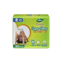 Dabur Baby Super Pants - XXL (22 pieces) | 15-25 kg | Baby Wipes Infused with Shea Butter & Vitamin E | Insta-Absorb Technology | Natural Skin Protection | NO Added Parabens & Fragrances
