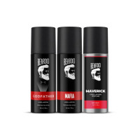 BEARDO Long Lasting Deo Sprays Combo for Men | Godfather, Mafia & Maverick Deodorant Body Spray - For Men  (420 ml, Pack of 3)