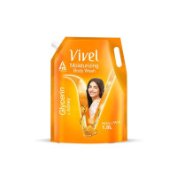Vivel Moisturizing Body Wash, Glycerin & Honey Shower Gel, 1500 ml Supersaver XL Refill Pouch, For Soft, Glowing Skin, Mild and Pure Bodywash, For Women & Men