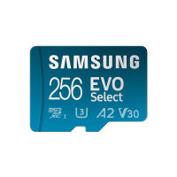 SAMSUNG EVO Select Plus Micro SD Memory Card + Adapter, 256GB microSDXC 130MB/s Full HD & 4K UHD, UHS-I, U3, A2, V30, Expanded Storage for Phone, Gaming, Tablet, MB-ME256KA/AM