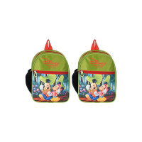Kuber Industries Mickey & Minnie Print Rexine Lightweight, Portable School Bag, Backpack, Bookbag For Kids