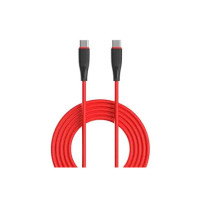 Portronics Silklink 60W PD Type-C to Type C Fast charging Cable for Type C Smartphone and Devices,Premium Silicon Cable, 1M(Red)
