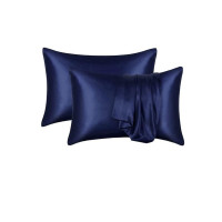 CASA-NEST Satin Silk Pillow Cover 2 Piece|Silk Pillow Covers with Envelope Closure end Design|Silk Pillow Cases 30X18 INCH (Blue)