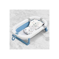 Baybee Kids Bath Tub for Baby Mini Swimming Pool for Kids, Foldable Bathtub for Baby with Anti Skid Base, Support Cushion & Drainer | Baby Bath tub for Kids 0 to 3 Years Boy Girl (Fairy, Blue)
