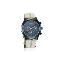 Titan Men Nylon Analog Blue Dial Watch-90129Qp01/Nr90129Qp01, Band Color-Gray