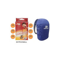 DHS TT Ball S-S1840BY 2 Star Y Supermarket (6 Pcs Box) 30 PCS with Smart PRO TT Special Cover Speed Blue