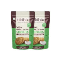 Kikibix High Fibre Coconut Cookies | Maida Free & Sugar Free | High Fibre, Tasty & Healthy Mini Jaggery Biscuits | Multigrain Digestive Biscuit | Healthy Snacks For Adults & Kids | 160 Gms