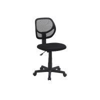 AmazonBasics Low-Back Computer Chair with Contoured Mesh Back, Pneumatic, Height-Adjustable, Padded Seat and Smooth-Rolling Casters (Nylon, Blue)