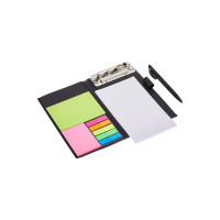 Amazon Brand - Solimo Notepad/Memo Book with Sticky Notes & Clip Holder with Pen for Gifting