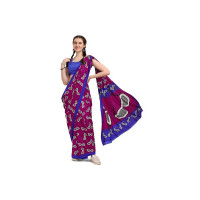 EthnicJunction Women's Silk Blend Printed Saree With Blouse Piece (EJ7023-Chasma-Blue_Red&Blue)