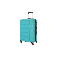 Kamiliant American Tourister Harrier 68 Cms Small Cabin Polypropylene (Pp) Hard Sided 4 Wheeler Spinner Wheels Luggage Suitcase (Coral Blue), Medium