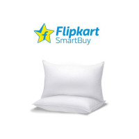 Flipkart SmartBuy Polyester Fibre Solid Sleeping Pillow Pack of 2  (White)