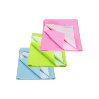 Cr Creation Cotton Baby Bed Protecting Mat  (Pink+P.Green+B.Blue, Small, Pack of 3)