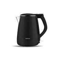 Havells Electric Kettle Aqua Plus 1250 Watts 1.2 liters , Double Layered Cool Touch Outer Body | 304 Rust Resistant SS Inner Body with Auto Shut Off | Wider Mouth | 2 Yr Manufacturer Warranty (Black)