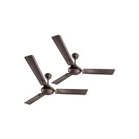 LONGWAY Kiger P2 1200 mm/48 inch Ultra High Speed 3 Blade Anti-Dust Decorative Star Rated Ceiling Fan (Smoked Brown, Pack of 2)