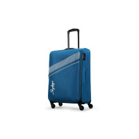Skybags Trick Polyester Softsided 69 cm Cabin Stylish Luggage Trolley with 4 Wheels | Blue Trolley Bag - Unisex
