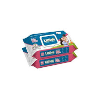 Little's Soft Cleansing Baby Wipes Lid, 80 Wipes (Pack of 2)