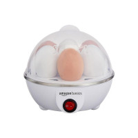 Amazon Basics Electric Egg Boiler | 3 Boiling Modes | Automatic Operation | Overheat Protection|75ml|Plastic|White