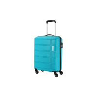 Kamiliant by American Tourister Harrier 56 Cms Small Cabin Polypropylene (PP) Hard Sided 4 Wheeler Spinner Wheels Luggage (Coral Blue)