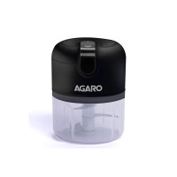 AGARO Elite Mini Electric Chopper, Stainless Steel Blades, One Touch Operation, for Mincing Garlic, Ginger, Onion, Vegetable, Meat, Nuts, 250 Ml, Black