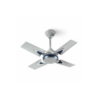 LONGWAY Starlite-1 P1 600 mm/24 inch Ultra High Speed 4 Blade Anti-Dust Decorative 5-Star Rated Ceiling Fan (Silver Blue, Pack of 1)