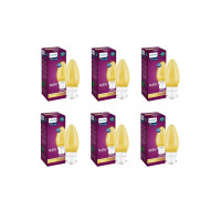 Philips LED Deco Yellow 0.5W Glass Candle (Pack of 6)