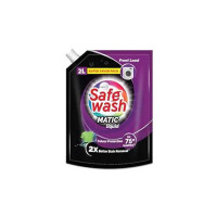 Safewash Front Load Matic Premium Liquid Detergent with Colour-Protect Technology | 2x Stain Removal | For All Types of Fabrics| 2L Refill Pouch