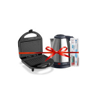 Lifelong Electrified Morning Kit - Electric Kettle (1.5L, Black), Sandwich Maker (750 W) and Electric Toothbrush Super Combo