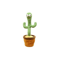 Graphene Fun and Educational Dancing Cactus Plush Toy with USB Charging Cable, Interactive Toy That Dances, Sings, and Repeats, Rechargeable Battery and Multicolor Lights