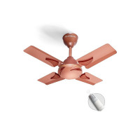 LONGWAY Creta P1 600 mm/24 inch Ultra High Speed 4 Blade Anti-Dust Decorative Star Rated Remote Controlled Ceiling Fan (Rusty Brown, Pack of 1)