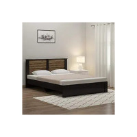 Spacewood Joy Queen Size Engineered Wood Bed (Particle Board - Natural Wenge) [coupon]